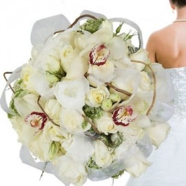 Ramo Rosas y Cymbidium