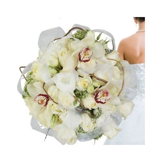 Ramo Rosas y Cymbidium